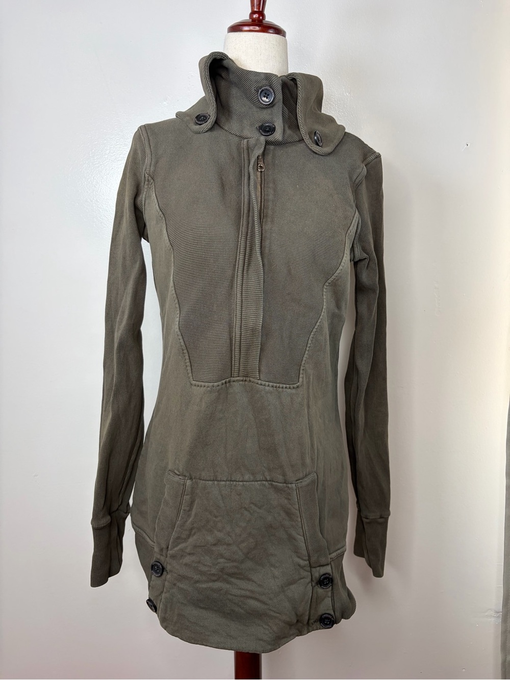 Citizens of Humanity Collared Half Zip Tunic Sweatshirt - Picture 2 of 10